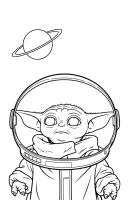 Baby Yoda kleurplaat 14